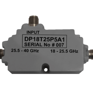 Broadband RF Diplexer Product channels 18 to 25.5 to 40 GHz input DC to 40 GHz plexsa