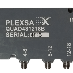 Broadband RF Quadruplexer Product Contiguous Channels 2 to 4 to 8 to 12 to 18 GHz input DC to 25 GHz plexsa