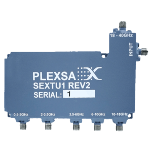 Broadband RF Sextuplexer Product six contiguous channels from 0.5 to 40 GHz plexsa