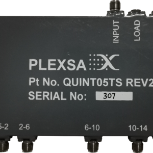 broadband rf quintuplexer product with integrated coupler contiguous channels 0.5 to 2 to 6 to 10 to 14 to 18 GHz plexsa