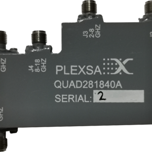 broadband rf quadruplexer product contiguous channels 1 to 2 to 8 to 18 to 40 GHz plexsa